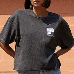 John Galt Oversized Hawaii Oahu Graphic T-Shirt in Black One Size